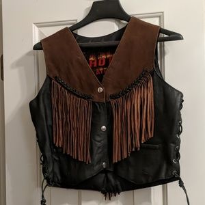 Leather short vest